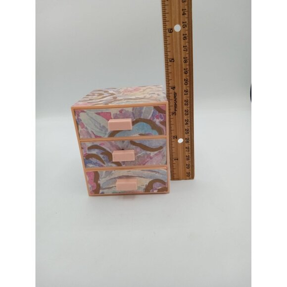 Jewelry Box Avon Floral Impressions Vintage 1988 3 Drawer Miniature Keepsakes - Picture 2 of 14